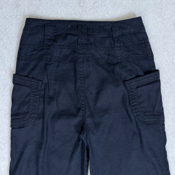 Anthropologie Womens Wide Leg Linen Blend Pants Size 25 Blue Boho Retro Preppy - Picture 7 of 15